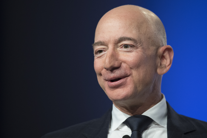 Amazon CEO Jeff Bezos speaks at the Air Force Association Air, Space & Cyber Conference