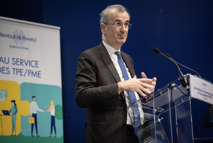 La Banque de France garde toujours un oeil attentif à la situation des TPE. Eric TSCHAEN/REA
