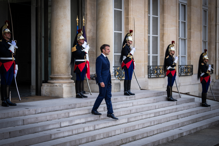 Emmanuel Macron, président de la République (Photo by Xose Bouzas / Hans Lucas / Hans Lucas via AFP)