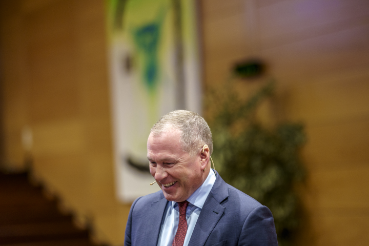 Nicolai Tangen, directeur général du Fonds norvégien - Stian Lysberg Solum / NTB / NTB via AFP

