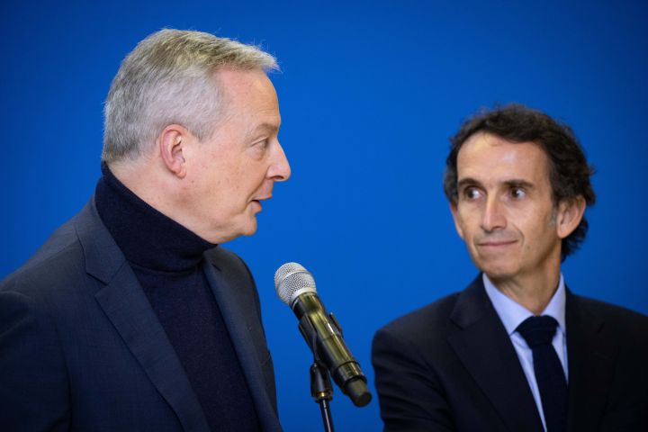 Bruno Le Maire, ministre de l'Economie et Alexandre Bompard, président-directeur général du groupe Carrefour - Eric TSCHAEN/REA