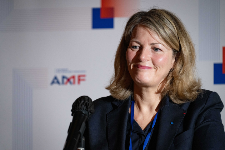 Marie-Anne Barbat-Layani, présidente de l'AMF (©Eric TSCHAEN/REA)