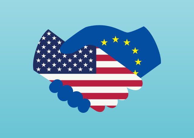 Accord libre échange UE - USA - poignée de mains - deal