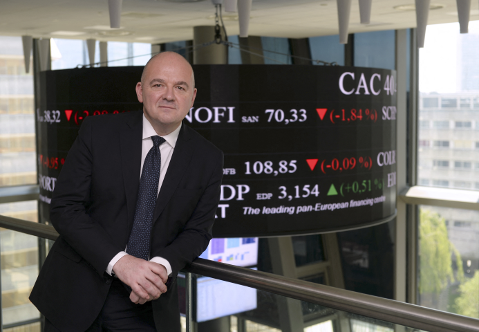 Stéphane Boujnah, président du directoire d'Euronext (Photo by ERIC PIERMONT / AFP)