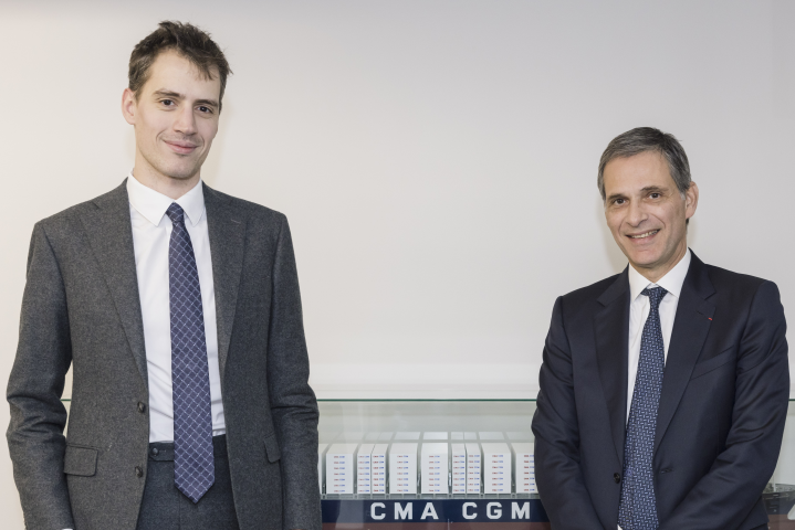 Arthur Mensch et Rodolphe Saadé (crédits : CMA CGM)