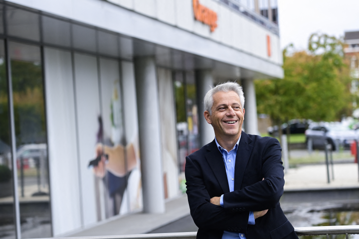 Xavier Pichon, PDG d’Orange Belgique, au siège d’Orange à Bruxelles - LAURIE DIEFFEMBACQ / BELGA MAG / BELGA VIA AFP