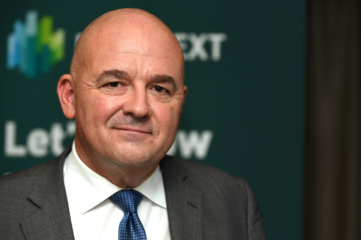 Stéphane Boujnah, président du directoire d'Euronext (Photo by ERIC PIERMONT / AFP)