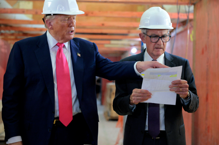 Donald Trump, président des Etats-Unis, Jerome Powell, président de la Fed - CHIP SOMODEVILLA / GETTY IMAGES NORTH AMERICA / Getty Images via AFP