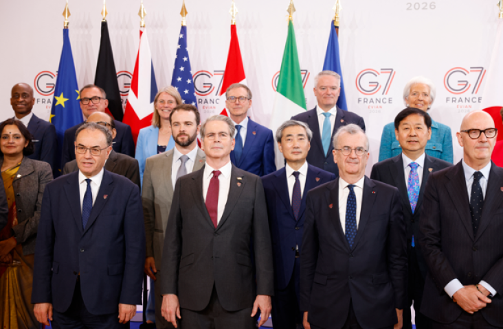 Ministres des Finances et banquiers centraux du G7 - Photo par KENZO TRIBOUILLARD / AFP