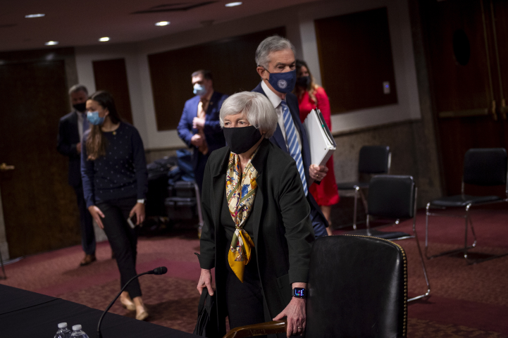 Jerome Powell, président de la Réserve fédérale américaine et Janet Yellen, secrétaire au Trésor - ©2021 Consolidated News Photos All Rights Reserved/ZUMA/REA