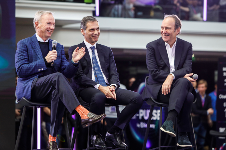 Eric Schmidt, Rodolphe Saadé et Xavier Niel (© Cyril Marcilhacy - Iliad)