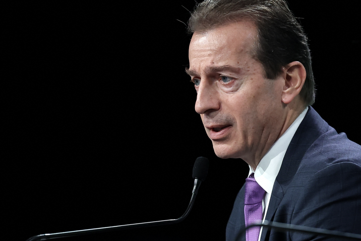Le PDG d'Airbus, Guillaume Faury (Photo : Valentine CHAPUIS / AFP)