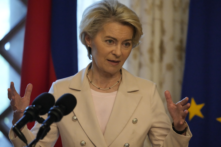 Ursula von der Leyen, présidente de la Commission européenne - Aaron Favila / POOL / AFP