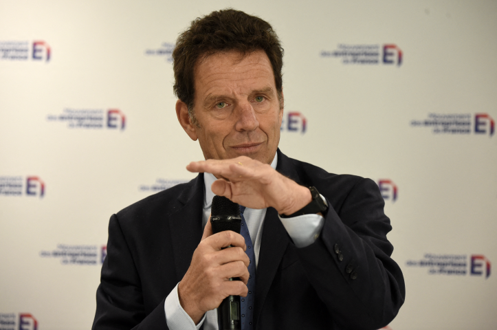 Geoffroy Roux de Bézieux, président du Medef - Eric PIERMONT / AFP
