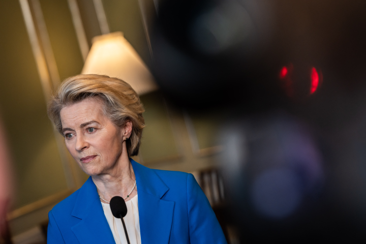 Ursula von der Leyen (Photo by Emil Nicolai Helms / Ritzau Scanpix / Ritzau Scanpix via AFP)