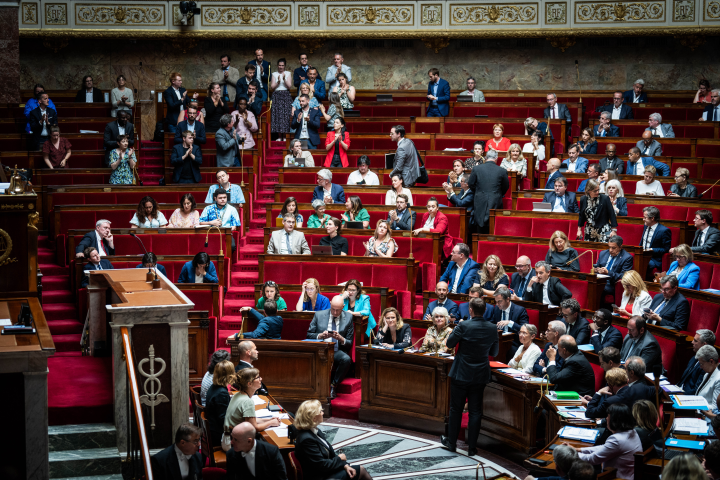 Hemicycle de l'Assemblée nationale (Photo by Xose Bouzas / Hans Lucas / Hans Lucas via AFP)