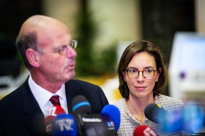 Eric Lombard et Amélie de Monchalin (Photo by Xose Bouzas / Hans Lucas / Hans Lucas via AFP)