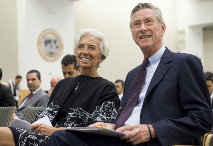 Olivier Blanchard et Christine Lagarde partagent la même ambition pour le Vieux continent: mettre à profit la fin de l'hégémonie américaine. Photo by SAUL LOEB / AFP