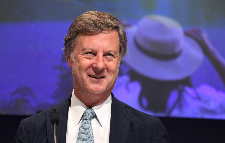 Sébastien Bazin, président-directeur général d'Accor (©Photo by Eric PIERMONT / AFP)