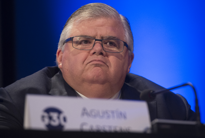 Agustin Carstens, directeur général de la Banque des règlements internationaux - SAUL LOEB / AFP