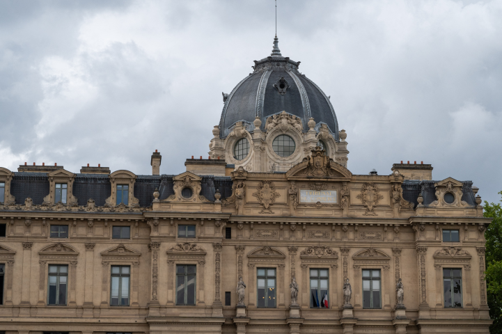 Greffe du tribunal des activités économiques, Tribunal de commerce de Paris, France, 23 juillet 2025. (Photo : Riccardo Milani / Hans Lucas / Hans Lucas via AFP)