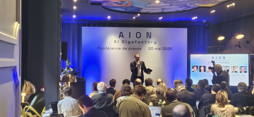 Damien Lucas, Directeur général de Scaleway, lors de la présentation du consortium AION
