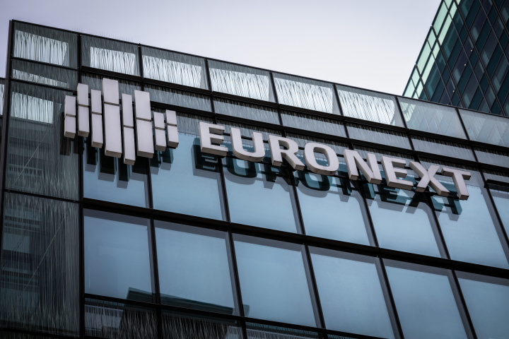 Euronext (Photo by Benjamin Polge / Hans Lucas via AFP)