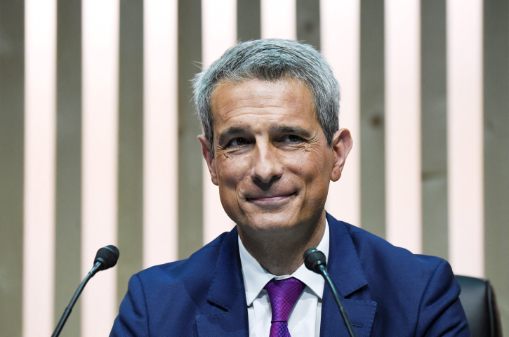 Benoit Bazin, président-directeur général de Saint-Gobain (Photo by Eric PIERMONT / AFP)