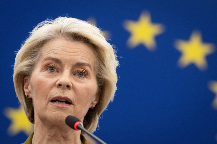 Ursula von der Leyen, présidente de la Commission européenne - Photo par SEBASTIEN BOZON / AFP