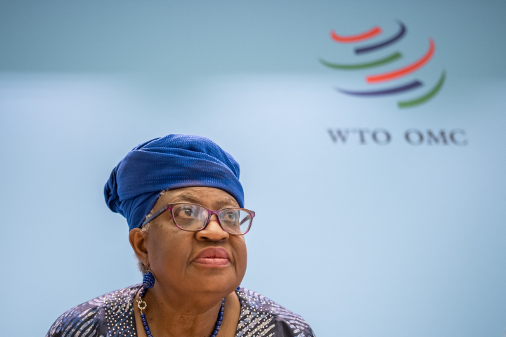 Ngozi Okonjo-Iweala, directrice générale de l'Organisation mondiale du commerce - Fabrice COFFRINI / AFP