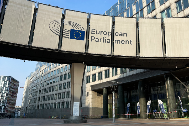 Vue du Parlement européen à Bruxelles, en Belgique, le 23 mars 2026. (Photo : JPix/NurPhoto) (Photo : JPix / NurPhoto / NurPhoto via AFP)