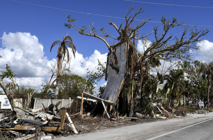 Dégâts dûs à l'ouragan Ian (© Paul Hennessy/ZUMA/REA)