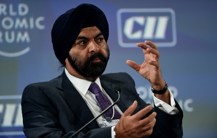 Ajay Banga, président du groupe de la Banque mondiale - Money SHARMA / AFP