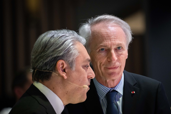 Luca De Meo, PDG de Renault avec Jean Dominique Sénard, Président du conseil d'administration - Eric TSCHAEN/REA
