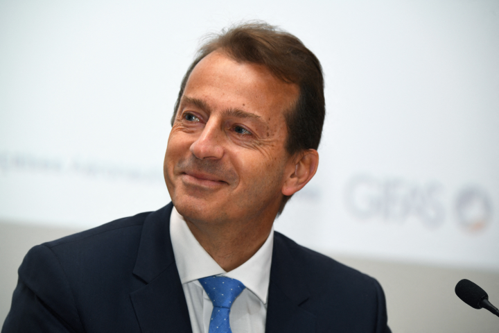 Guillaume Faury, le président exécutif d'Airbus - Photo by Eric PIERMONT / AFP