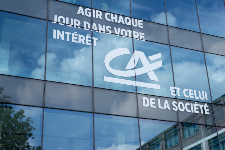 Crédit Agricole illustre la capacité des banques européennes à absorber le durcissement de Bâle III (Photo by JOEL SAGET / AFP)