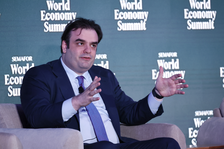 Kyriakos Pierrakakis, ministre grec de l'Economie et des Finances - Paul Morigi / GETTY IMAGES NORTH AMERICA / Getty Images via AFP