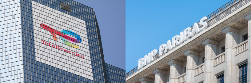 TotalEnergies et BNP Paribas ont représenté à eux-seuls quasiment 40 % des rachats d'actions du SBF 120 en 2023 - AFP