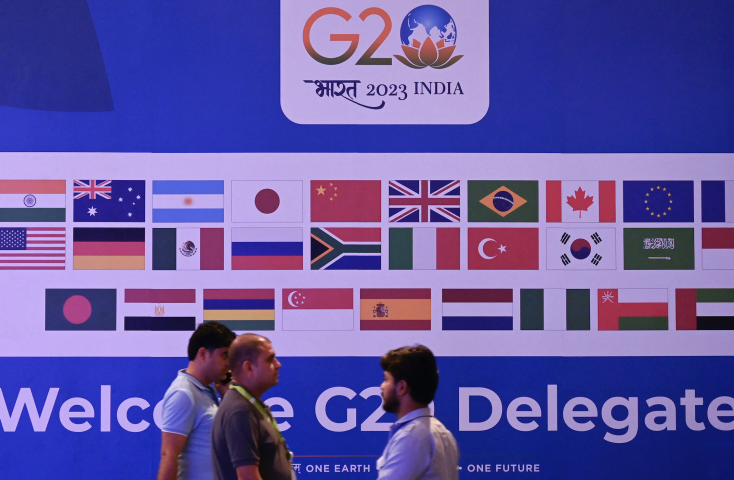 Le sommet du G20 s'achèvera ce dimanche à New Delhi. TAUSEEF MUSTAFA / AFP
