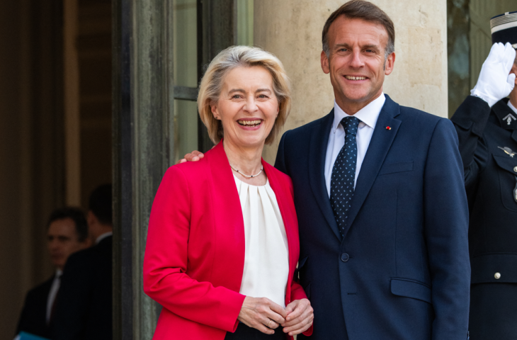 Ursula von der Leyen, présidente de la Commission européenne et Emmanuel Macron, président de la République - Photo par HENRIQUE CAMPOS / HANS LUCAS / HANS LUCAS VIA AFP