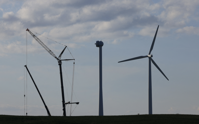 Champs éolien en construction. SEAN GALLUP / GETTY IMAGES EUROPE / Getty Images via AFP