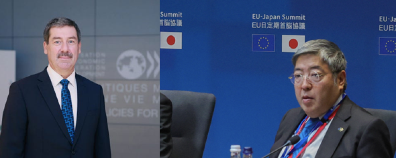 František Ruzicka et Yasushi Masaki (crédits : OLIVIER MATTHYS / POOL / AFP)