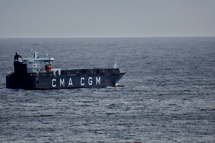 Fret maritime CMA CGM (© Gerard Bottino / SOPA Images)