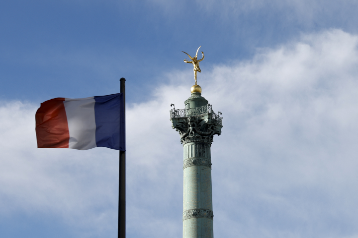 Drapeau Français. Photo by Sebastien DUPUY / AFP