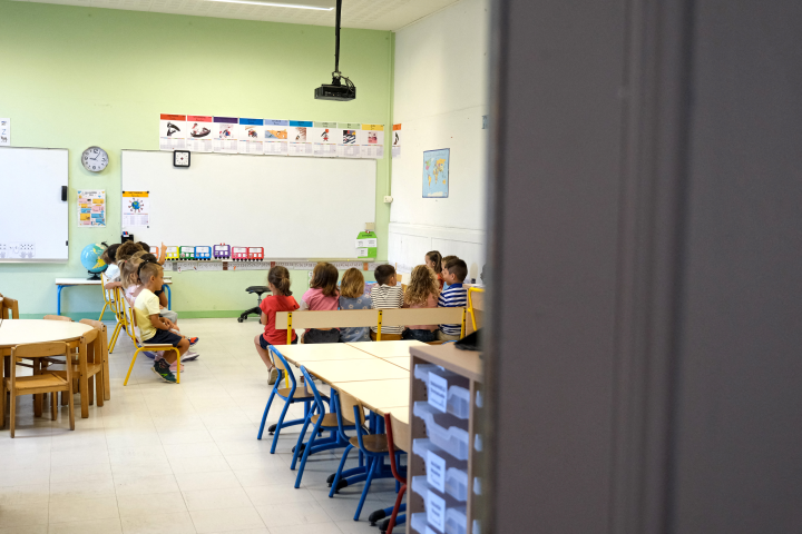 Classe en France. Photo by Nicolas Guyonnet / Hans Lucas via AFP