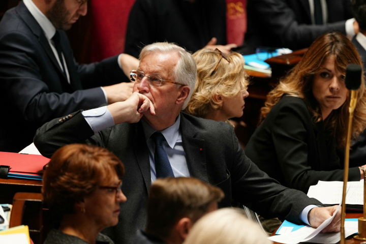 Michel Barnier, Premier ministre (Photo by Dimitar DILKOFF / AFP)