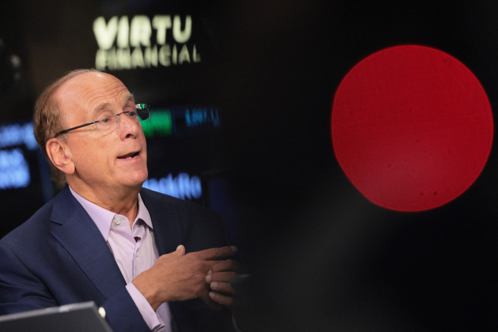 Larry Fink, le président-directeur général de l'américain BlackRock. (Photo by Michael M. Santiago / GETTY IMAGES NORTH AMERICA / Getty Images via AFP)