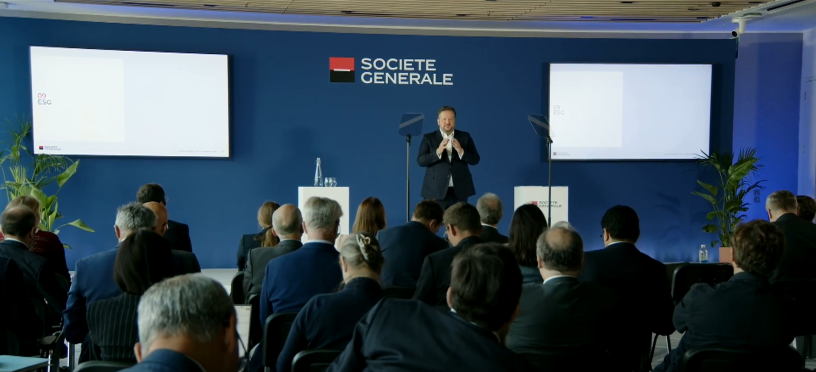 Slawomir Krupa devant les analystes à Londres pour dévoiler la feuille de route 2029 de Société Générale.