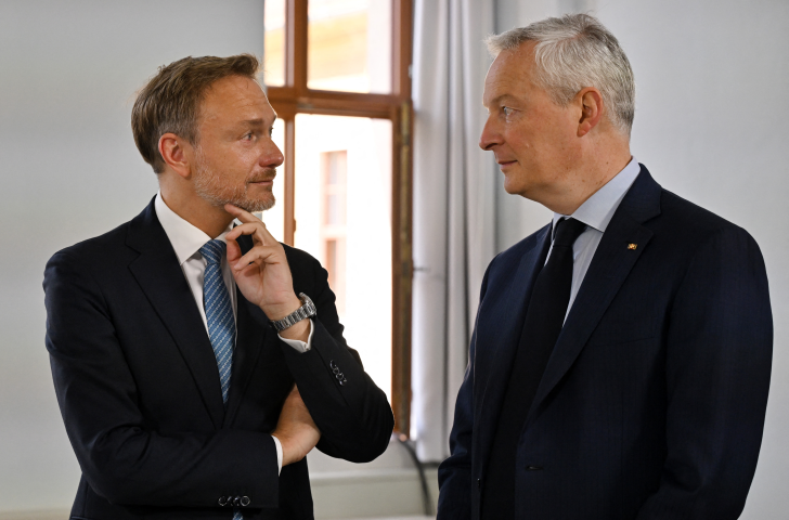 Christian Lindner, ministre des Finances de l'Allemagne et Bruno Le Maire, ministre de l'Economie et des Finances de la France - MARTIN SCHUTT / DPA / DPA PICTURE-ALLIANCE VIA AFP