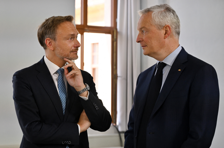 Christian Lindner, ministre des Finances de l'Allemagne et Bruno Le Maire, ministre de l'Economie et des Finances de la France - MARTIN SCHUTT / DPA / DPA PICTURE-ALLIANCE VIA AFP
